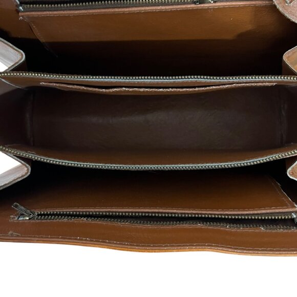 Vintage Embossed Leather Shoulder Bag With Mexican Folk Art Design - Picture 6 of 10